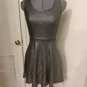 Elegant Black and silver skater Dress